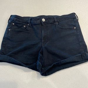 American Eagle black jean midi shorts